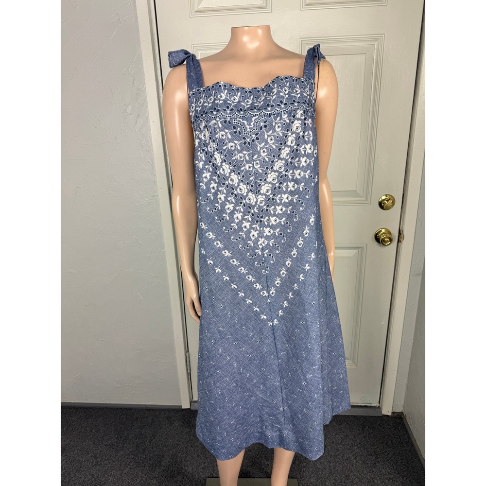 Vintage 70s Handmade Women's Dress House Polyester A-line Floral  Casual A3-10